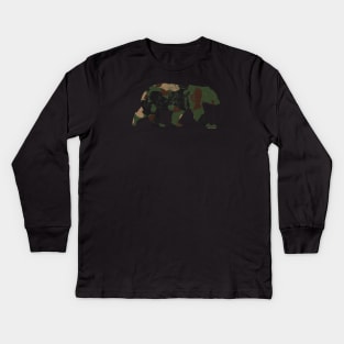 Mens Camouflage Daddy Bear | BearlyBrand Kids Long Sleeve T-Shirt